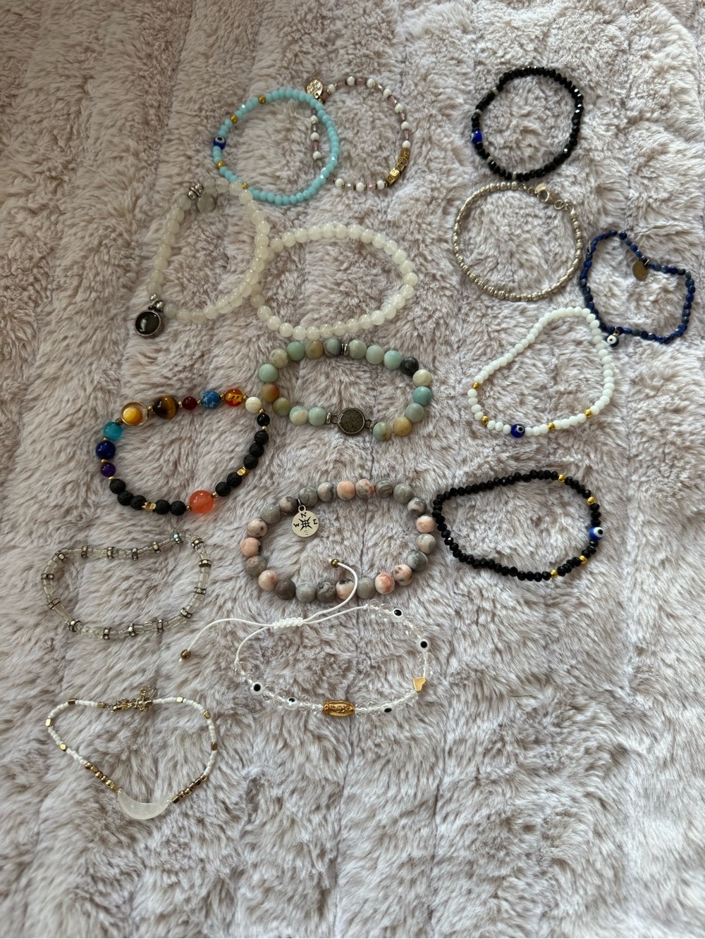 Beaded Stretch Bracelet Set - Mixed Colors
